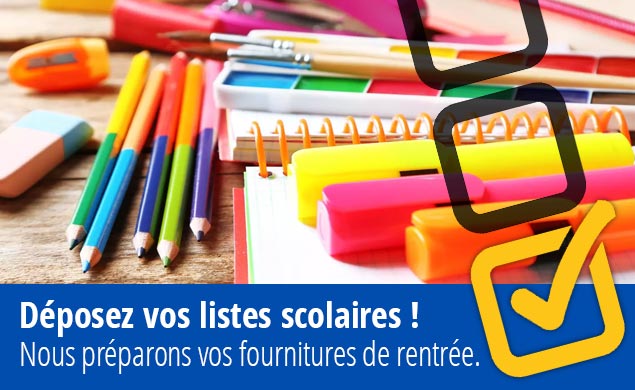Déposez vos listes de fournitures scolaires mapapeteriediscount.fr